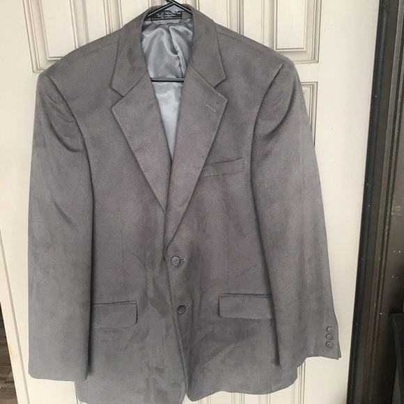 Croft&Barrow Mens Sport Coat Sz42R UltraSuede Gray Inner Pockets 2 Button Used - Picture 1 of 12